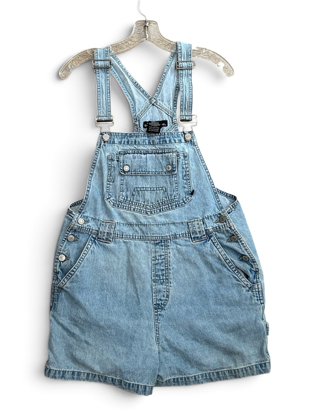 No Boundaries Blue Denim Short Overalls